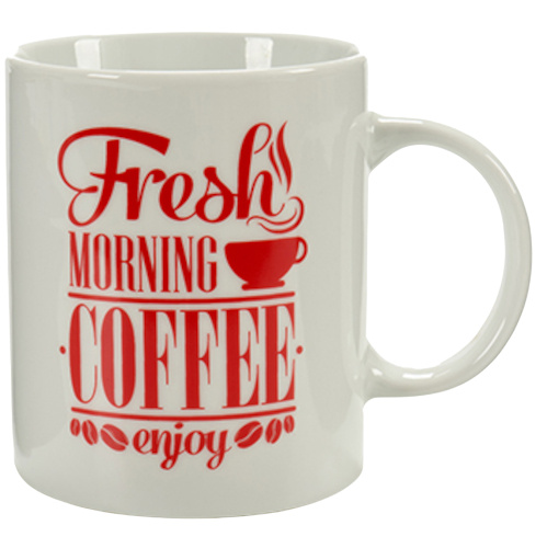 Arte Regal hrnček Strong 350 ml porcelán bielo/červený