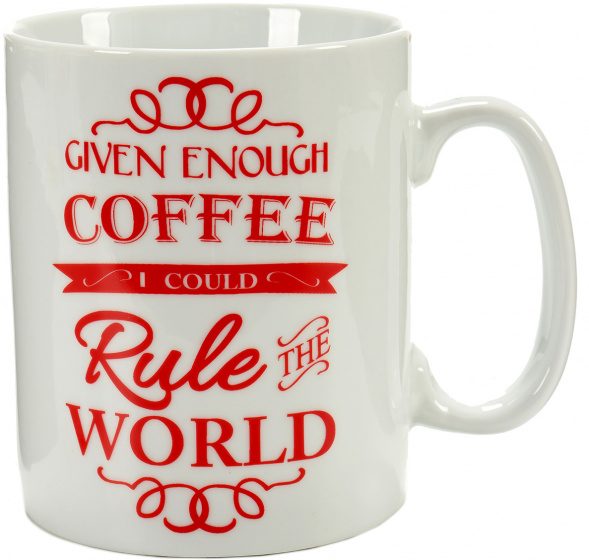 Arte Regal hrnček Rule 350 ml porcelán biely/červený