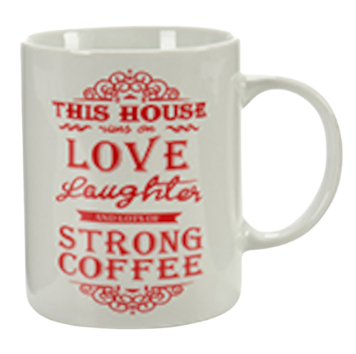 Arte Regal hrnček Strong 350 ml porcelán bielo/červený