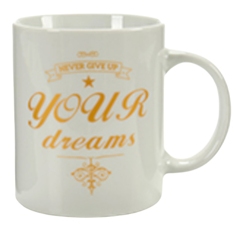 Arte Regal hrnček Reality 350 ml porcelán biely/zlatý