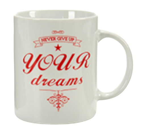 Arte Regal hrnček Your Dreams 350 ml porcelánový bielo/červený