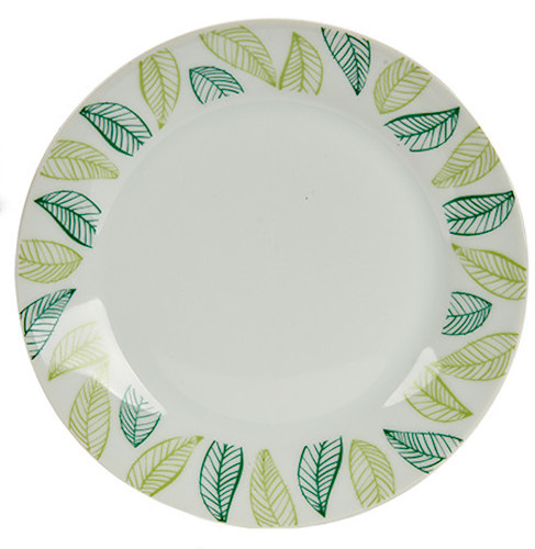 Arte Regal raňajkový tanier Listy 19 cm porcelánový bielo/zelený