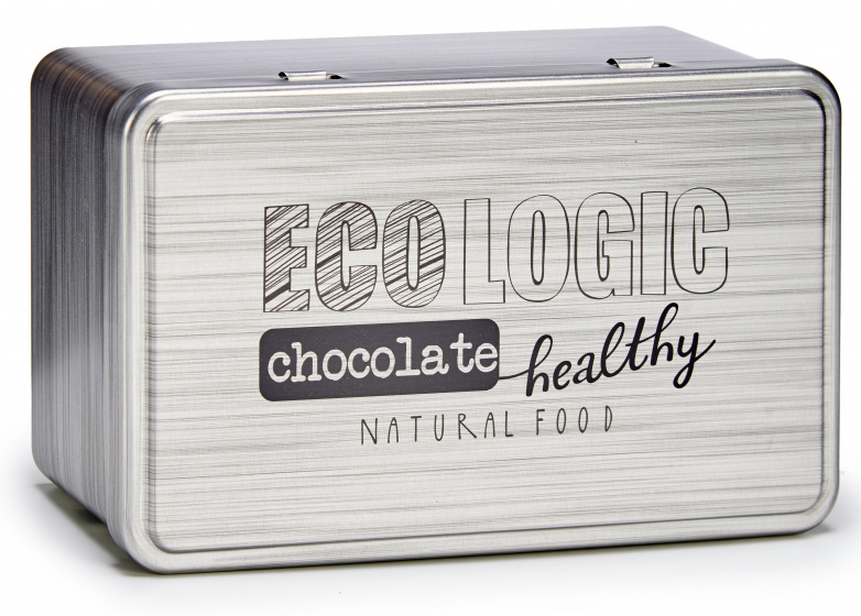 Arte Regal odkladacia plechovka čokoládová 11,5 x 7 x 18,5 cm plechovka sivá