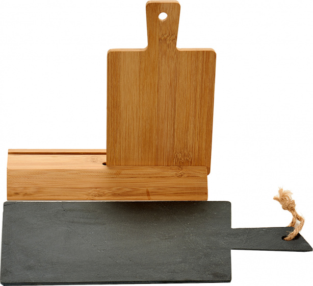 Arte Regal servírovacia doska 31 cm bambus prírodný/antracit 3 kusy