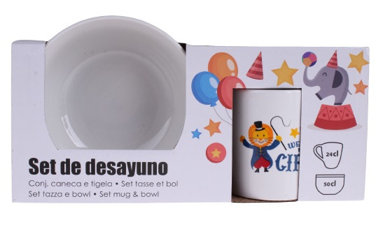 Arte Regal Jedálenský set Circus 740 ml porcelán biely 2dielny