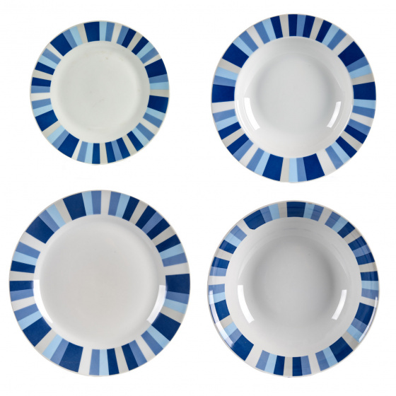 Arte Regal sada riadu porcelán modrá/biela 19 ks