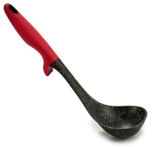 Arte Regal polievková naberačka 30 cm žula čierna/červená