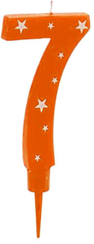 Arte Regal tortová sviečka číslo 7 vosková 1 x 8 x 17 cm tyrkys/biela