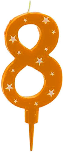 Arte Regal tortová sviečka číslo 8 vosková 1 x 8 x 17 cm zelená/biela