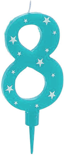 Arte Regal tortová sviečka číslo 8 vosková 1 x 8 x 17 cm zelená/biela