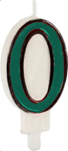Arte Regal narodeninová sviečka číslo 0 vosková 14 cm modrá/biela