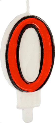 Arte Regal narodeninová sviečka číslo 0 vosková 14 cm modrá/biela
