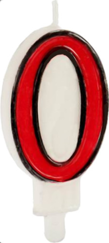 Arte Regal narodeninová sviečka číslo 0 vosková 14 cm modrá/biela