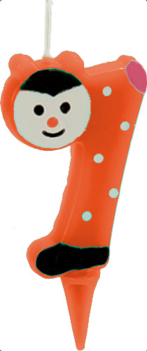 Arte Regal narodeninová sviečka číslo 7 junior 7 cm vosková oranž