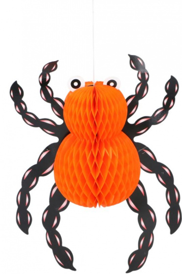 Arti Casa lampiónový pavúk Halloween 24x12x33 cm papier oranžovo/čierny