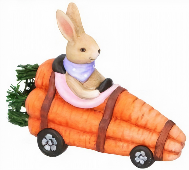 Arti Casa veľkonočný zajačik mrkva pretekárske auto 20 cm fialová/ružová