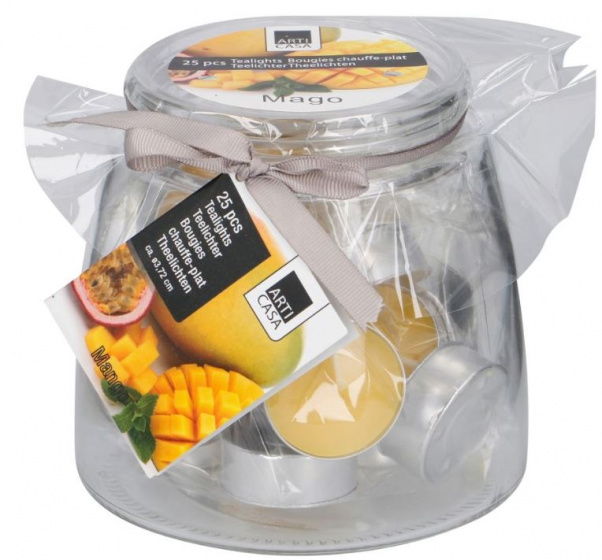 Arti Casa čajová sviečka s vôňou ?3,72 cm mango/žltá 25 kusov