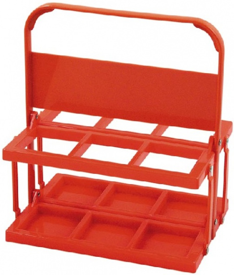 bottle crate 6 bottles foldable PVC red