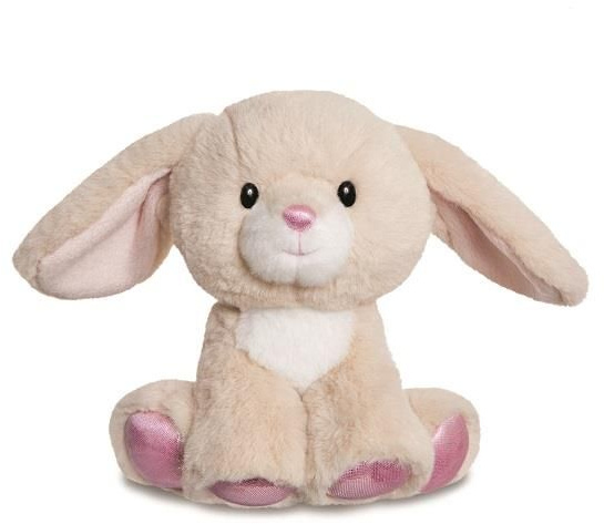 Aurora knuffelkonijn glitzy junior 20 cm pluche bruin/roze