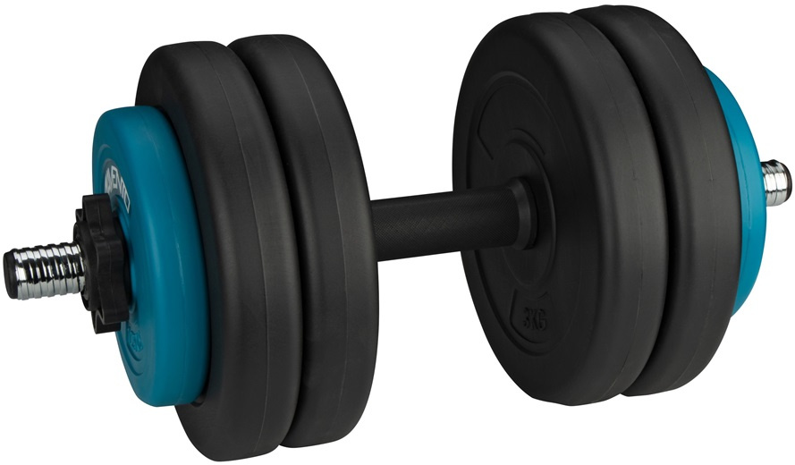 dumbbell set 35 cm 15 kg steel black/chrome 9-piece