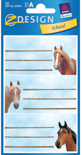 Avery boeketiketten z design paarden junior 76 x 120 mm papier