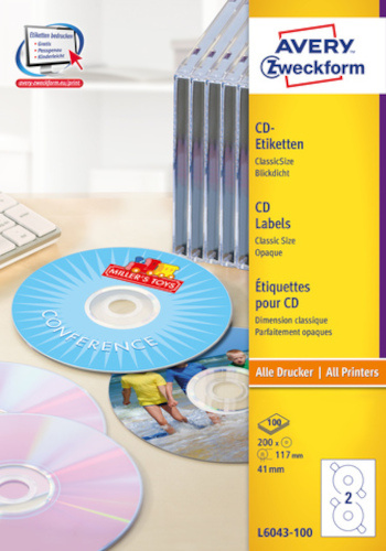 Avery cD etikety Zweckform 117 x 41 mm FSC papier 200 ks