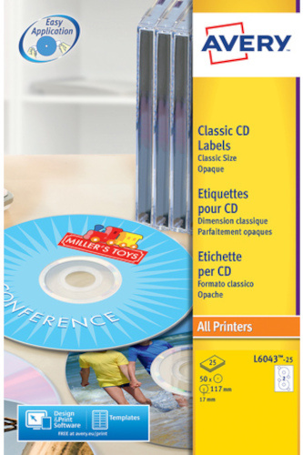 Avery cD etikety Zweckform 117 x 41 mm FSC papier 50 ks
