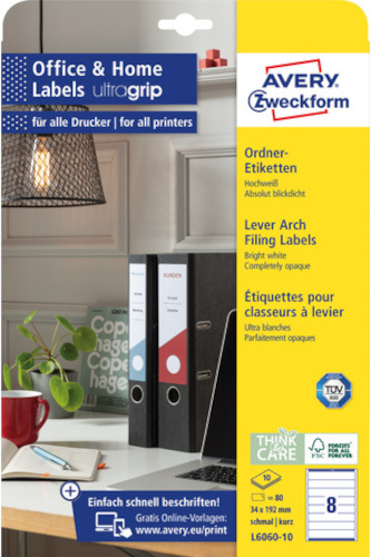 Avery spisový štítok na chrbte Zweckform 192 x 34 mm kartón 80 ks