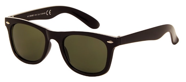 AZ-Eyewear slnečné okuliare klasické unisex čierne so zeleným sklom (AZ-44)