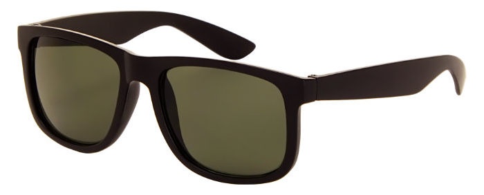 AZ-Eyewear slnečné okuliare unisex matné čierne so zeleným sklom (AZ-140)