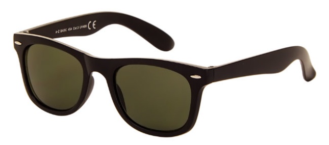AZ-Eyewear slnečné okuliare unisex matné čierne so zeleným sklom (045 P)