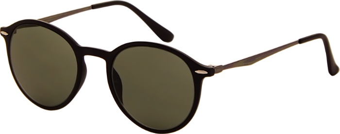 AZ-Eyewear slnečné unisex matné čierne okuliare so zelenými sklami (AZ-2140)