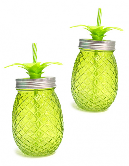 Balvi šálky set Tropico 19,8 x 9,2 cm sklo zelené 2 kusy