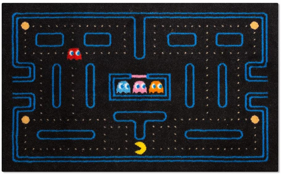 Balvi rohož Pac-Man 45 x 70 cm guma/polyester čierna