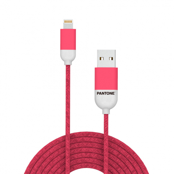 Pantone lightning usb kabel 100 cm nylon roze Pantone lightning usb kabel 100 cm nylon roze