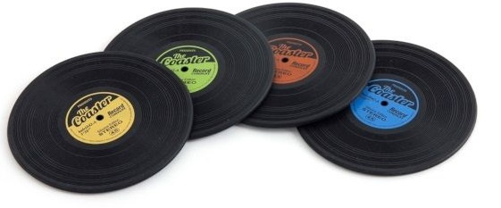 Balvi podložka The Coaster 9 cm silikónová čierna 4 kusy