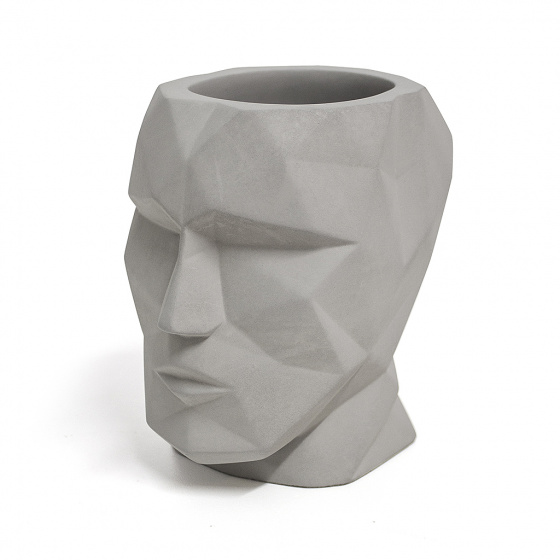 Balvi podnos na perá The Head 12 x 11,5 cm cementovo šedý