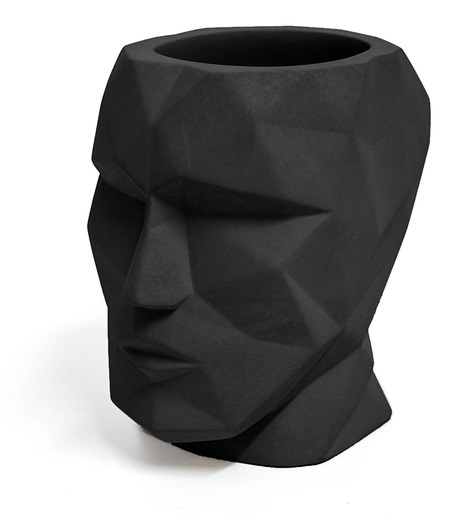 Balvi podnos na perá The Head 12 x 11,5 cm cementová čierna