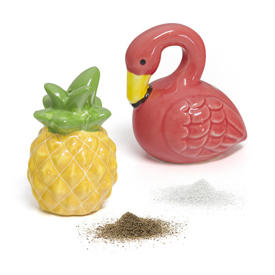 Balvi soľnička a korenička Tropical 8 cm keramická žltá/ružová