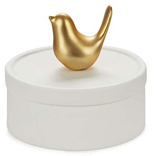 Balvi šperkovnica Birdie 8,5 x 9,8 cm porcelánová biela/zlatá