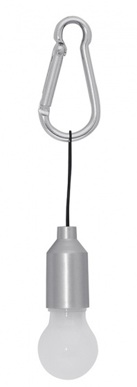 Balvi sleutelhanger met licht edison 5,5 cm abs/alu zilver