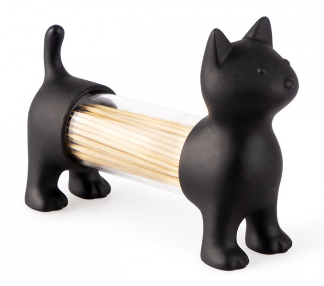 Balvi tandenstokerhouder Kat 12 cm acryl/PVC zwart Balvi tandenstokerhouder Kat 12 cm acryl/PVC zwart
