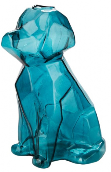 Balvi váza pes 23 x 11 x 13 cm sklenená modrá