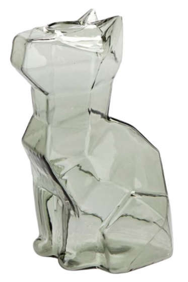 Balvi váza mačka 15 x 8 x 10,5 cm sklenená šedá