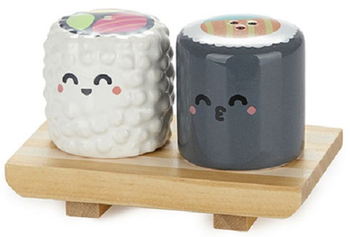 Balvi soľnička a korenička Mr Wonderful Sushi keramická sivo/biela