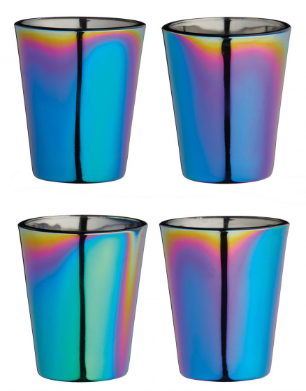 BarCraft shotglazen metallic 50 ml glas 4 stuks BarCraft shotglazen metallic 50 ml glas 4 stuks