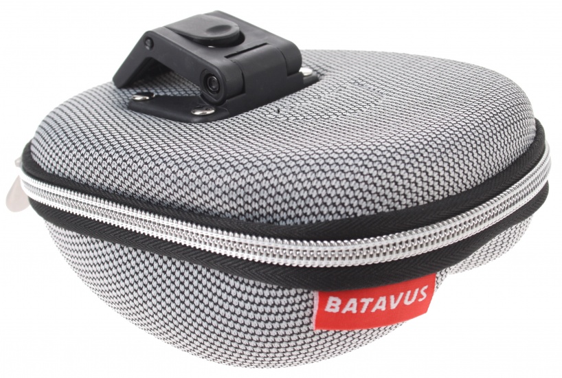 Batavus zadeltas met inhoud klick 1,3 liter grijs