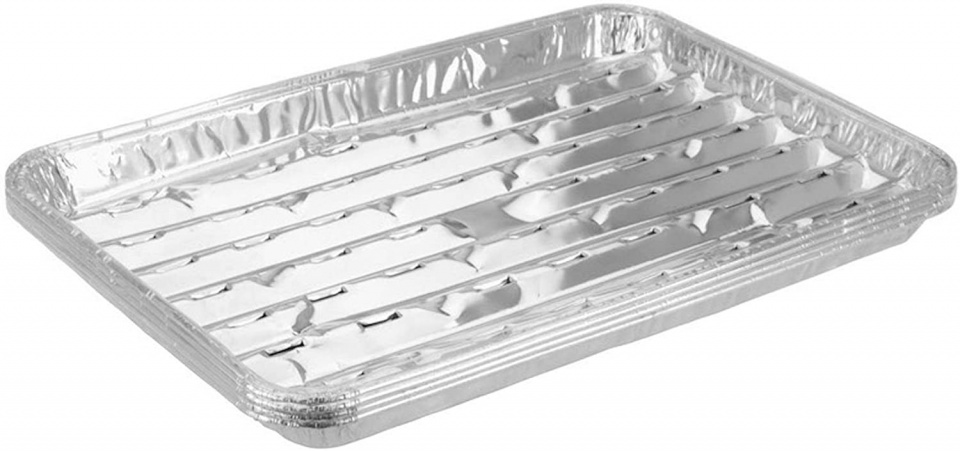 aluminium grill trays silver 34 x 23 x 2,5 cm