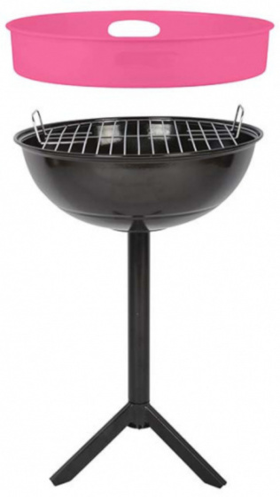 Gril BBQ Collection na drevené uhlie 46,5 x 63 cm čierna/ruža