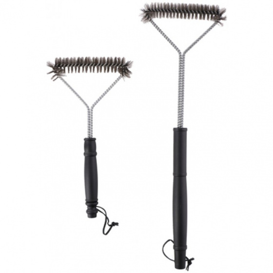 grill brush stainless steel black 2 pieces